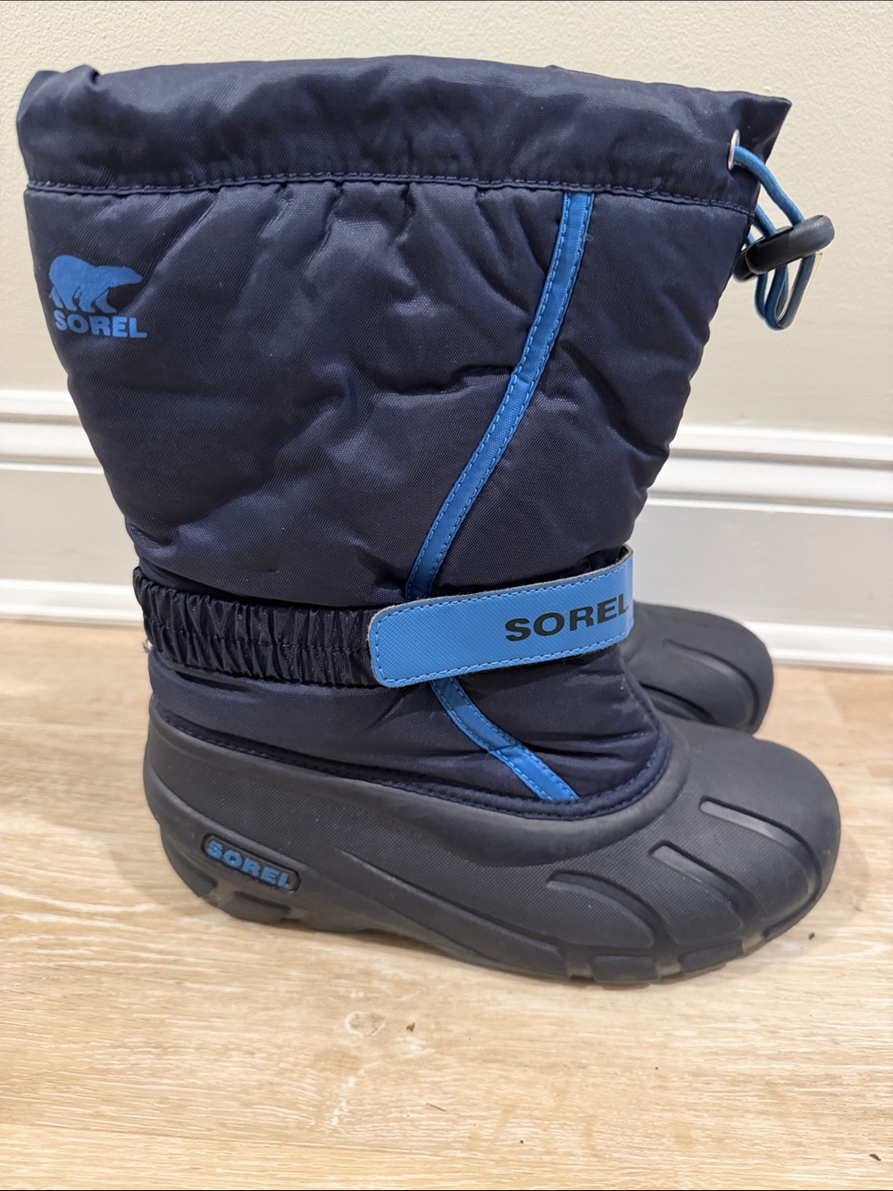 Sorel Flurry Navy and Bright Blue Kids Snow Boots